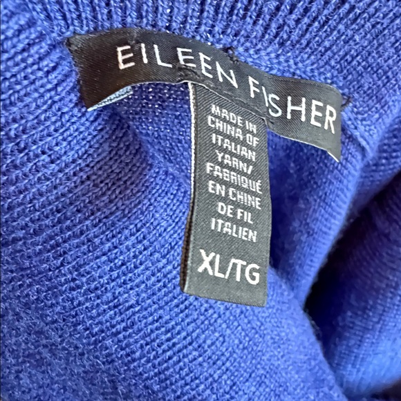 Eileen Fisher Royal Blue Merino Wool Sweater Royal Blue XL - Picture 3 of 4